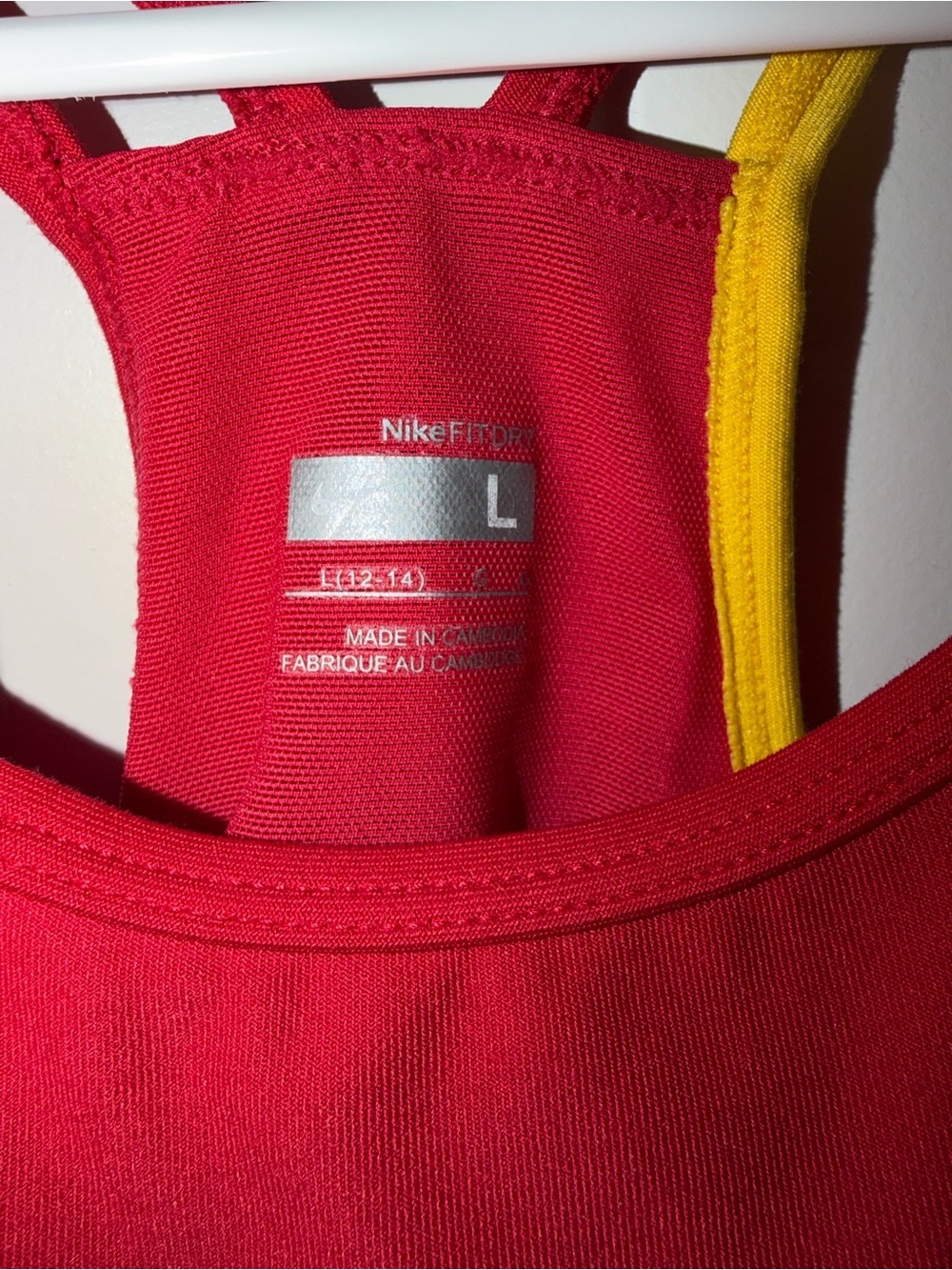 Nike Red LIVESTRONG Athletic Tank with Yellow Trim - Picture 3 of 6